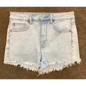 American Eagle Shorts Womens 6 Super Hi-Rise Shortie Cut-Off Light Wash Denim